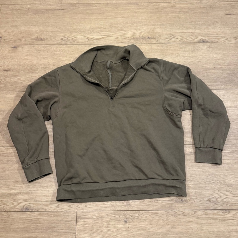 Lululemon Mens Half‎ Zip Pull Over Sweater Light Brown XS